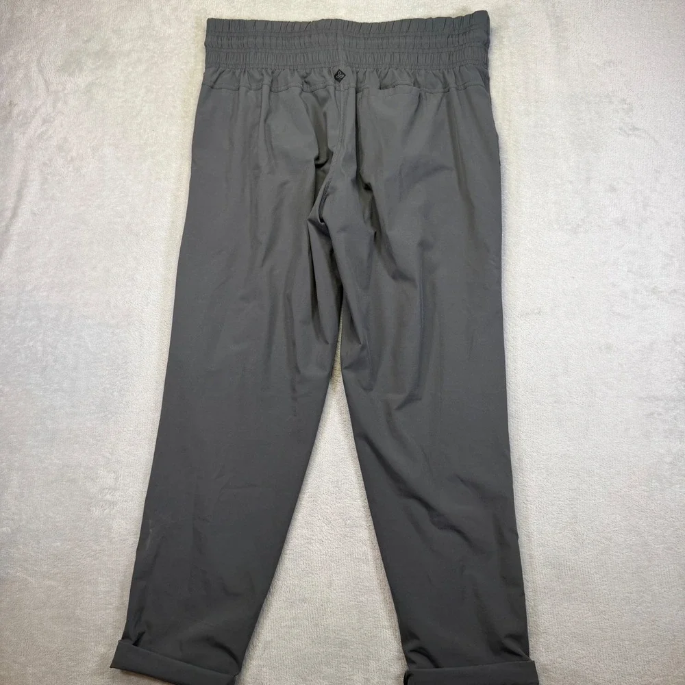 Prana On The Go Pants Charcoal Gray Tapered Leg Pleated Front W4UPTP315 Small